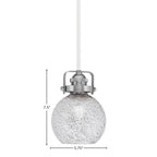 Easton One Light Mini Pendant in White & Brushed Nickel with 75" Smoke Bubble Shade