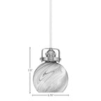 Easton One Light Mini Pendant in White & Brushed Nickel with 75" Onyx Swirl Shade
