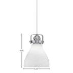 Easton One Light Mini Pendant in White & Brushed Nickel with 25" White Marble Shade