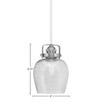 Easton One Light Mini Pendant in White & Brushed Nickel with 6" Smoke Bubble Shade