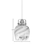 Easton One Light Mini Pendant in White & Brushed Nickel with 6" Onyx Swirl Shade