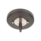 Easton One Light Mini Pendant in Matte Black & Brushed Nickel with 6" Clear Ribbed Shade