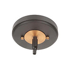 Easton One Light Mini Pendant in Matte Black & Brass with 6" Smoke Bubble Shade