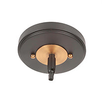 Easton One Light Mini Pendant in Matte Black & Brass with 7" White Muslin Shade