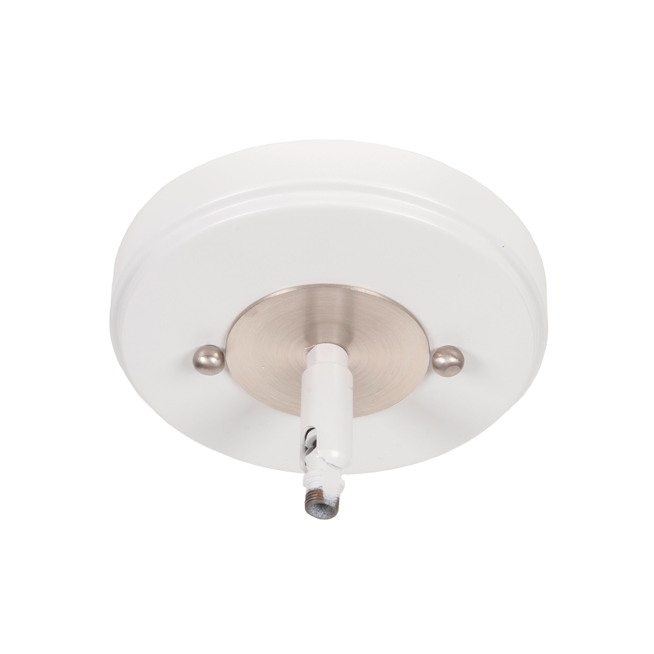 Easton One Light Mini Pendant in White & Brushed Nickel with 7" Clear Bubble Shade