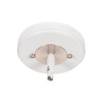 Easton One Light Mini Pendant in White & Brushed Nickel with 4.5" Square Clear Bubble Shade
