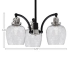 Easton Three Light Chandelier in Matte Black & Brushed Nickel with 6" Smoke Bubble Shade