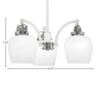 Easton Three Light Chandelier in White & Brushed Nickel with 6" White Marble Shade
