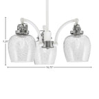 Easton Three Light Chandelier in White & Brushed Nickel with 6" Smoke Bubble Shade