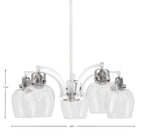 Easton Five Light Chandelier in White & Brushed Nickel with 6" Clear Bubble Shade
