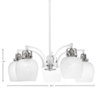 Easton Five Light Chandelier in White & Brushed Nickel with 6" White Marble Shade