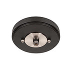 Easton Three Light Semi-Flush Mount in Matte Black & Brushed Nickel with 5" Clear Bubble Shade
