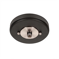 Easton Three Light Semi-Flush Mount in Matte Black & Brushed Nickel with 75" White Marble Shade