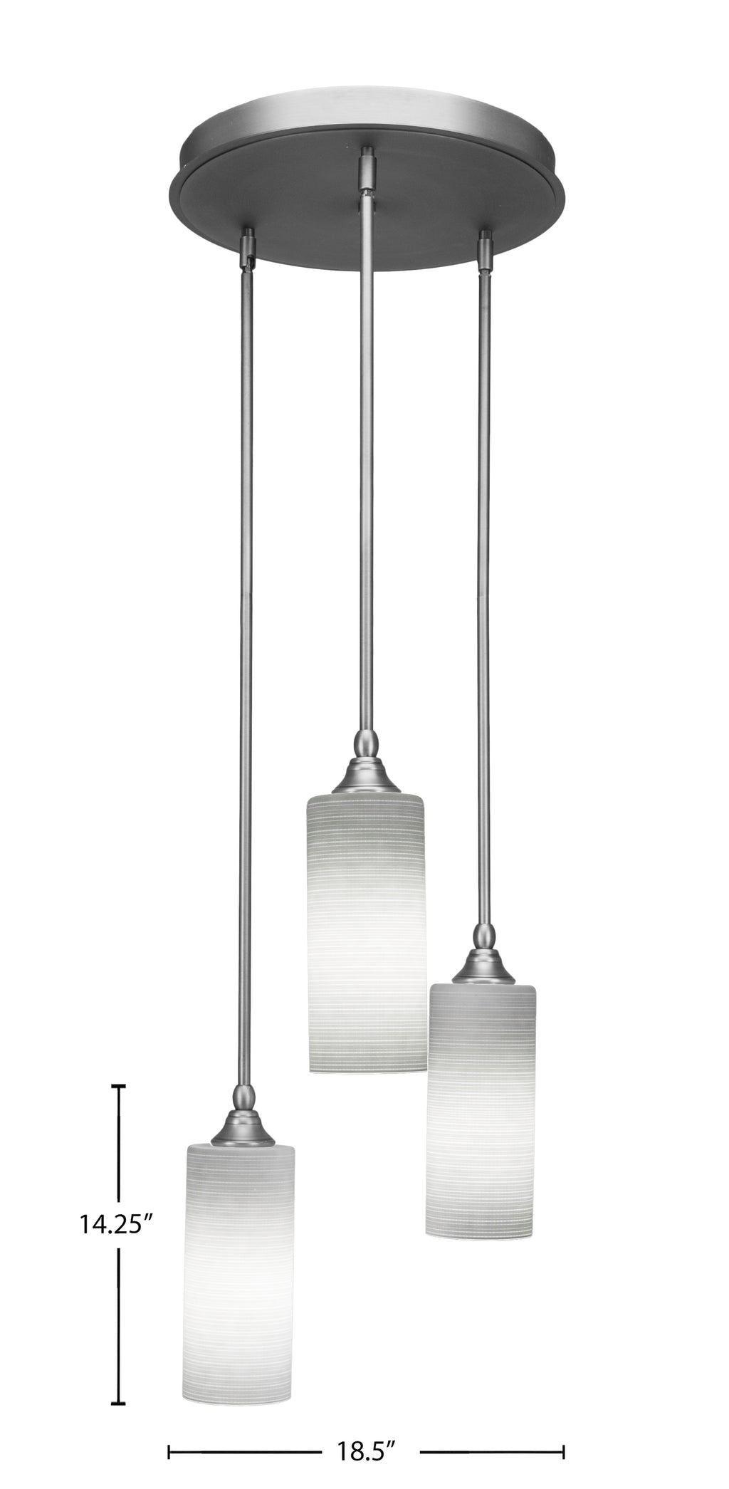 Empire Three Light Cluster Pendalier in Brushed Nickel with 4" White Matrix Shade