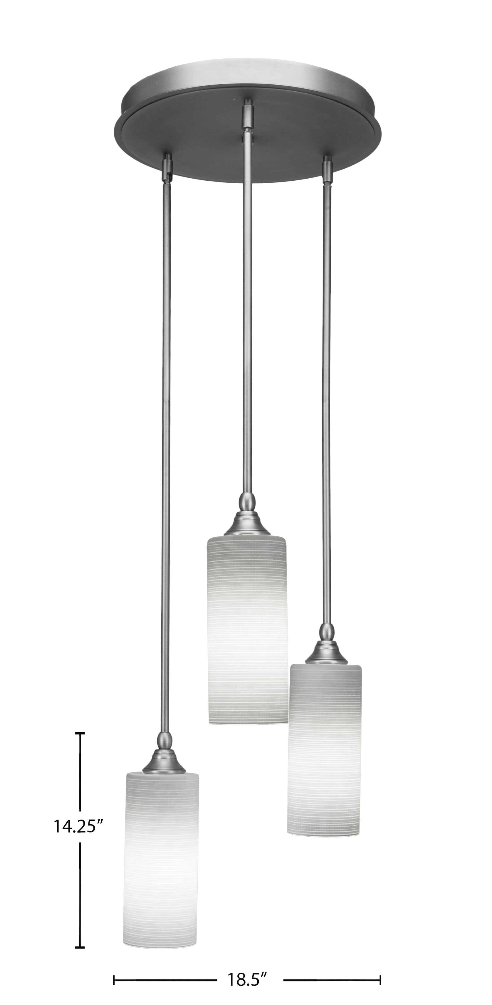 Empire Three Light Cluster Pendalier in Brushed Nickel with 4" White Matrix Shade