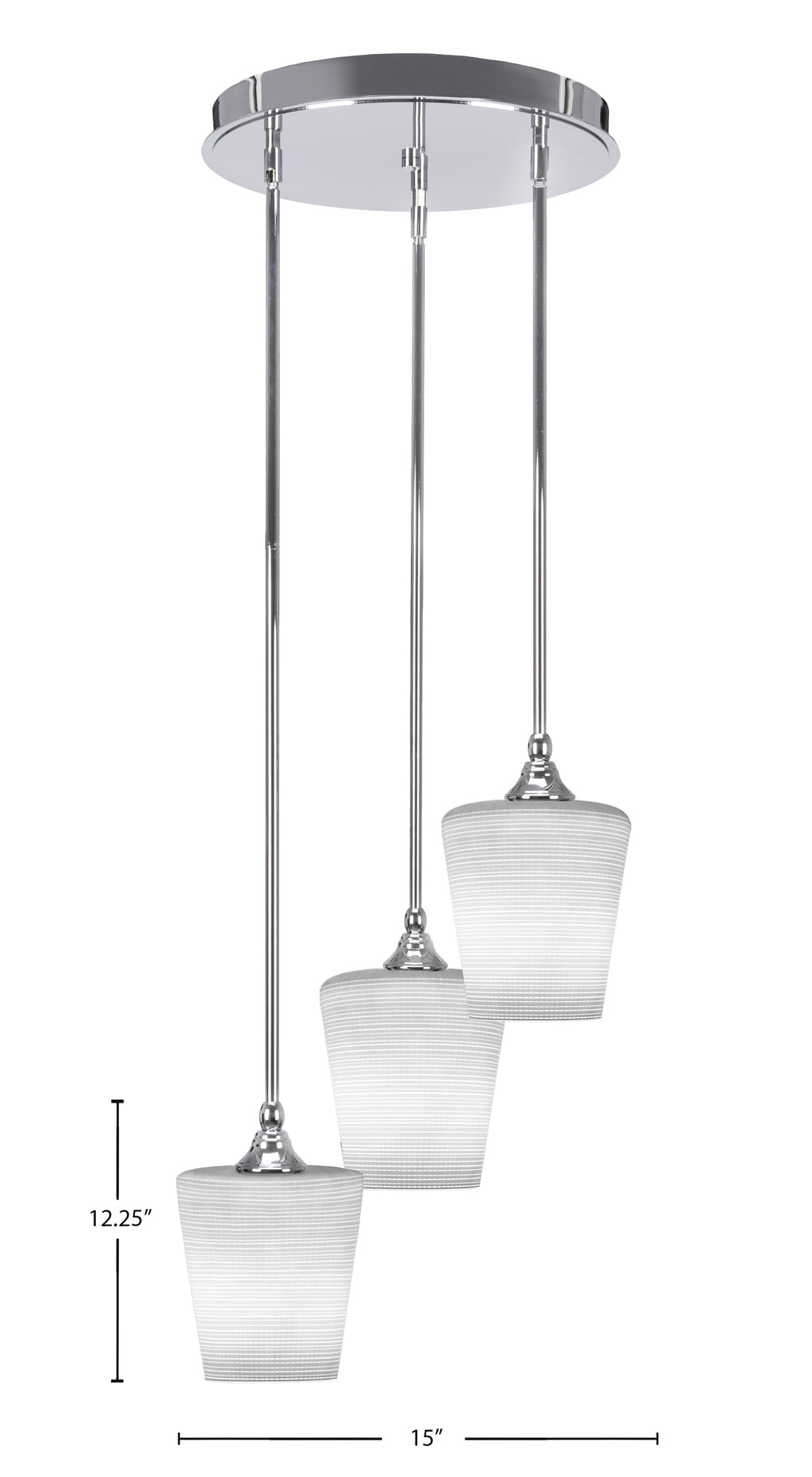 Empire Three Light Cluster Pendalier in Chrome with 6" White Matrix Shade
