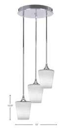 Empire Three Light Cluster Pendalier in Chrome with 6" White Matrix Shade