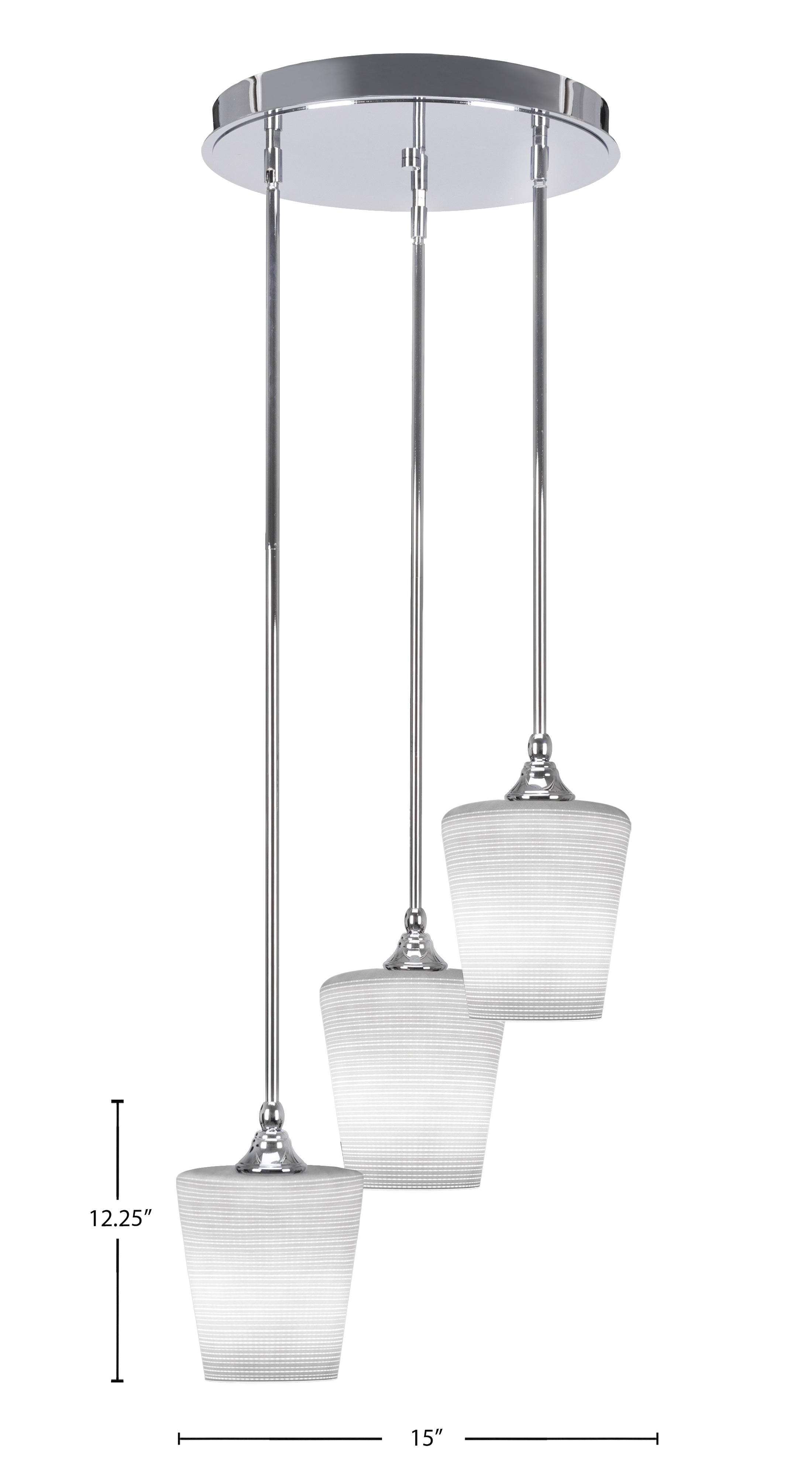 Empire Three Light Cluster Pendalier in Chrome with 6" White Matrix Shade
