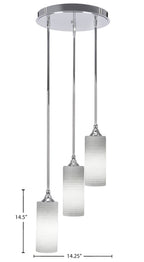 Empire Three Light Cluster Pendalier in Chrome with 4" White Matrix Shade