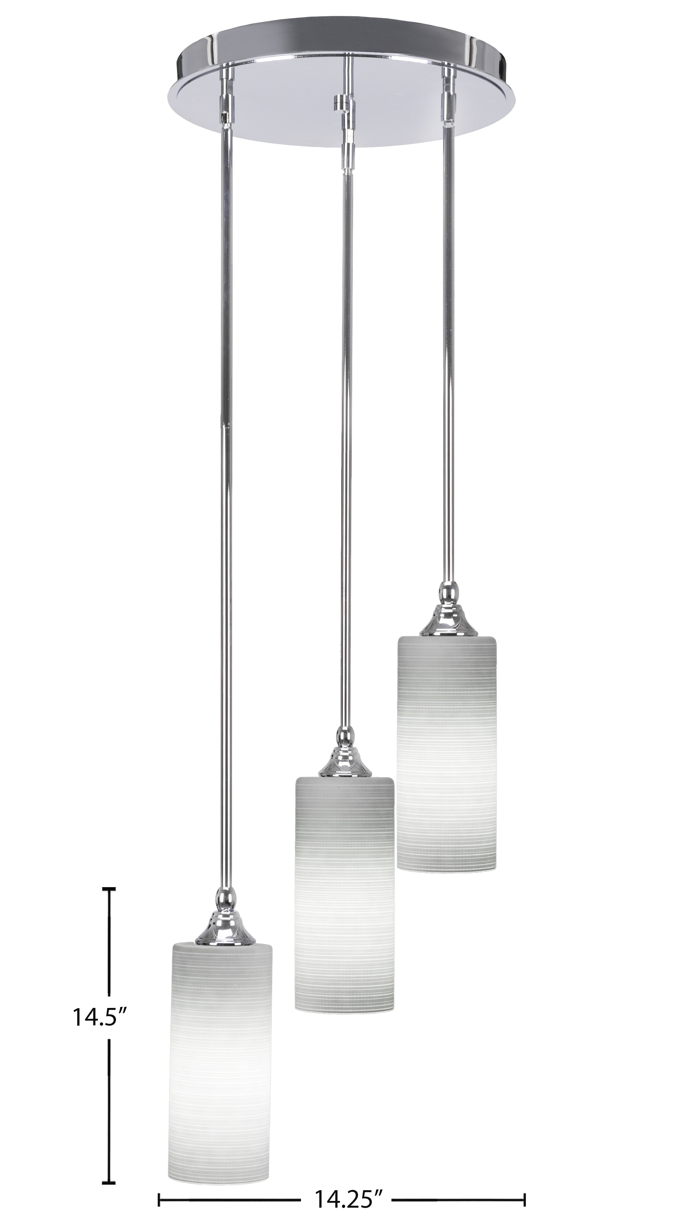Empire Three Light Cluster Pendalier in Chrome with 4" White Matrix Shade