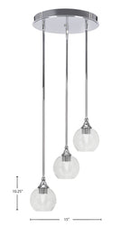 Empire Three Light Cluster Pendalier in Chrome with 5.75" Smoke Bubble Shade