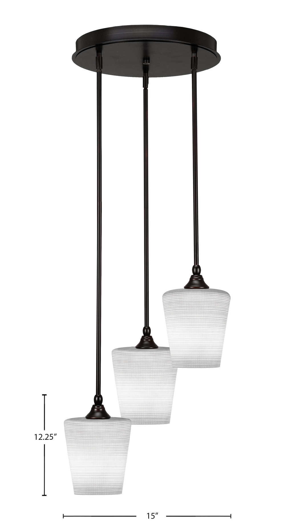 Empire Three Light Cluster Pendalier in Espresso with 6" White Matrix Shade