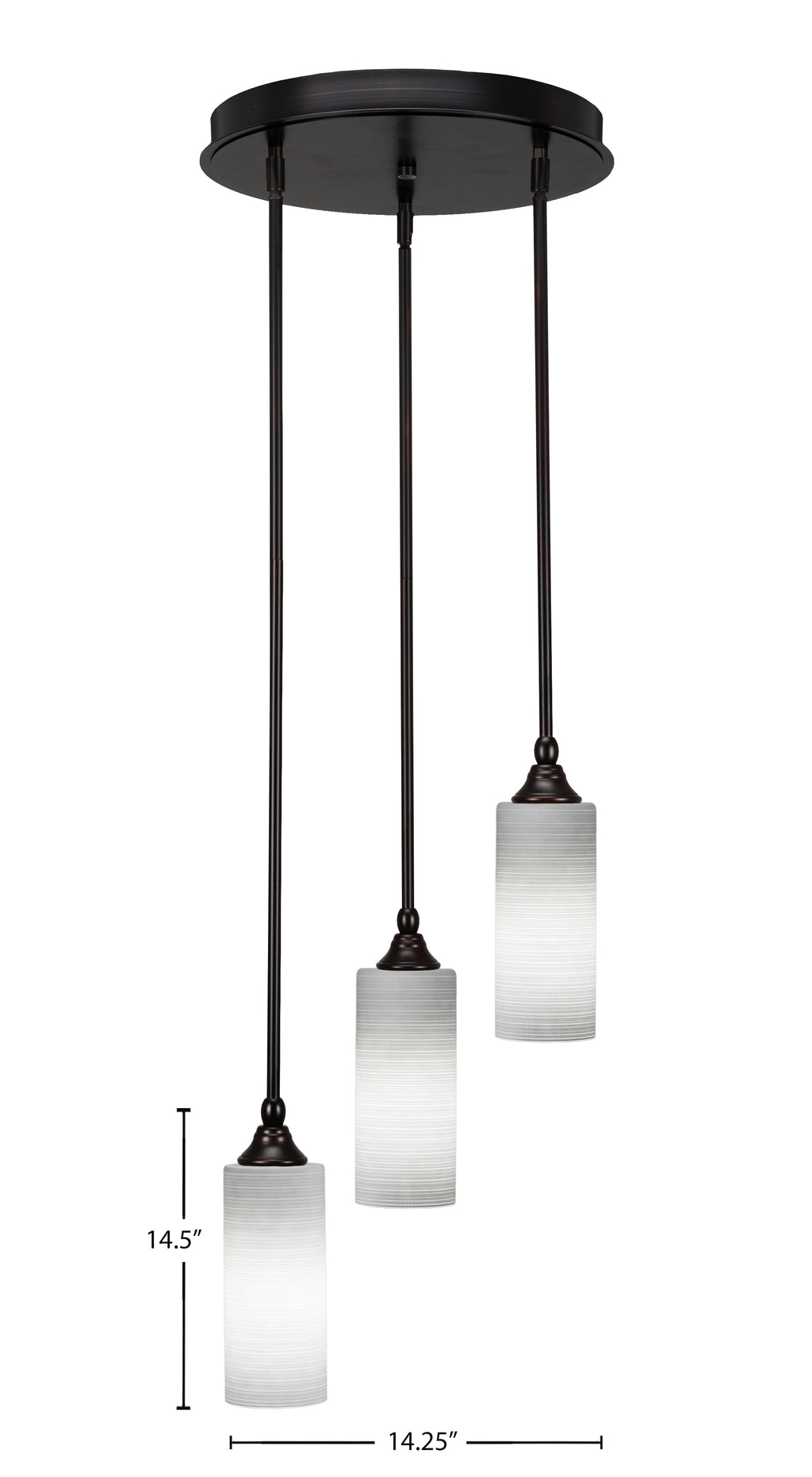 Empire Three Light Cluster Pendalier in Espresso with 4" White Matrix Shade