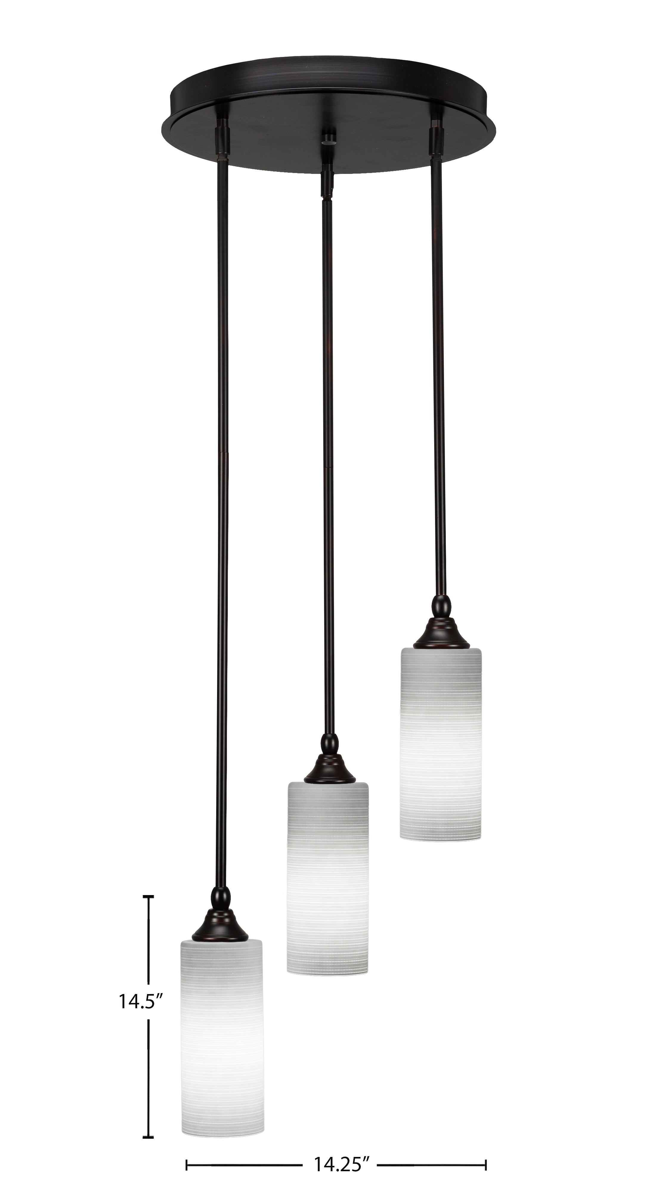 Empire Three Light Cluster Pendalier in Espresso with 4" White Matrix Shade