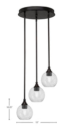 Empire Three Light Cluster Pendalier in Espresso with 5.75" Smoke Bubble Shade