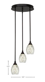 Empire Three Light Cluster Pendalier in Espresso with 5" Natural Fusion Shade