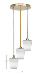 Empire Three Light Cluster Pendalier in New Age Brass with 6" White Matrix Shade