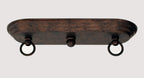 Leaf Eight Light Pot Rack in Bronze with 7" White Muslin Shade