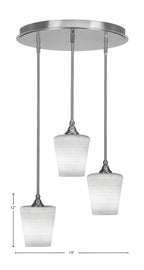 Empire Three Light Pendalier in Brushed Nickel with 6" White Matrix Shade