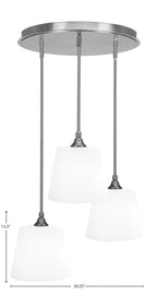 Empire Three Light Pendalier in Brushed Nickel with 10" White Matrix Shade