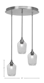 Empire Three Light Pendalier in Brushed Nickel with 6.25" Smoke Shade