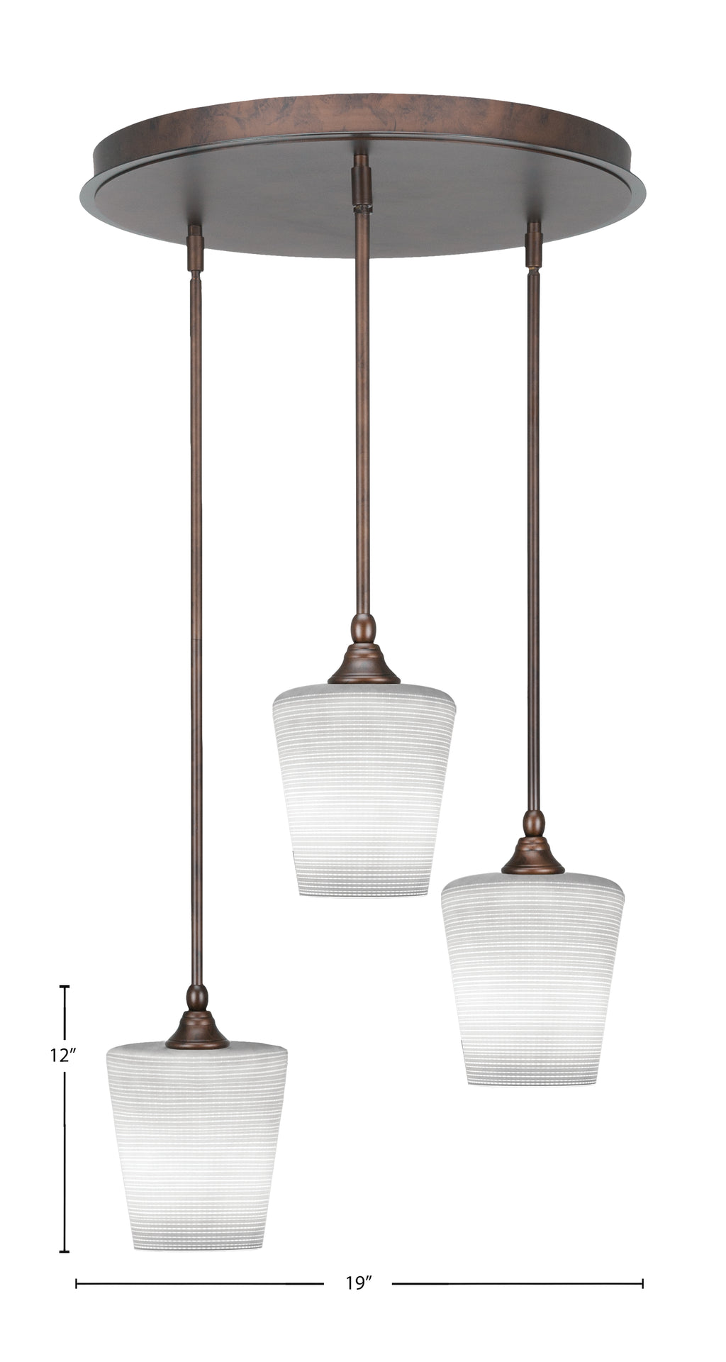 Empire Three Light Pendalier in Bronze with 6" White Matrix Shade