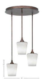 Empire Three Light Pendalier in Bronze with 6" White Matrix Shade
