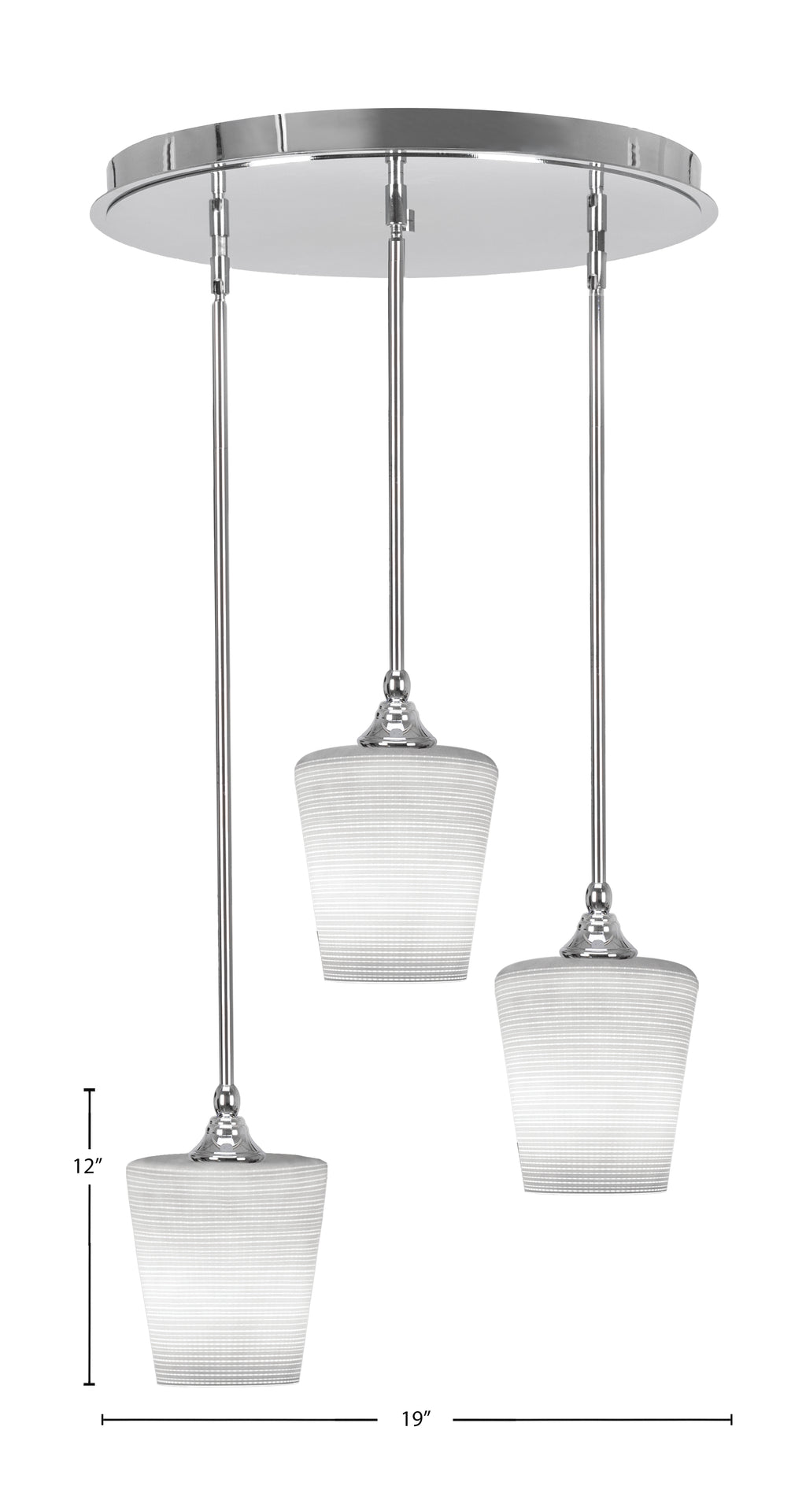 Empire Three Light Pendalier in Chrome with 6" White Matrix Shade