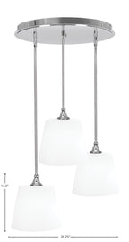 Empire Three Light Pendalier in Chrome with 10" White Matrix Shade