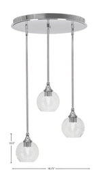 Empire Three Light Pendalier in Chrome with 5.75" Smoke Bubble Shade