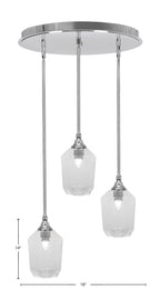Empire Three Light Pendalier in Chrome with 6.25" Clear Bubble Shade