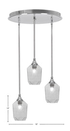 Empire Three Light Pendalier in Chrome with 6.25" Smoke Shade