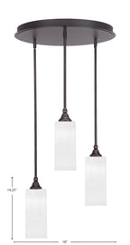 Empire Three Light Cluster Pendalier in Dark Granite with 4" White Matrix Shade