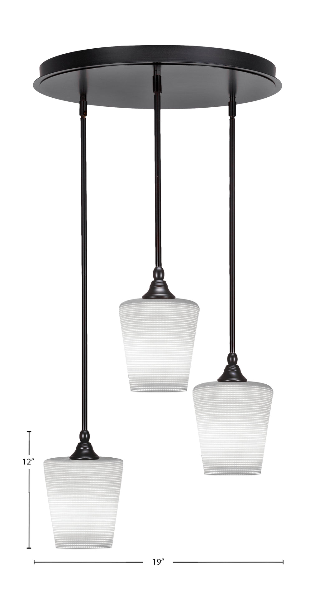 Empire Three Light Pendalier in Espresso with 6" White Matrix Shade