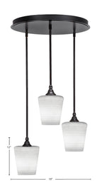 Empire Three Light Pendalier in Espresso with 6" White Matrix Shade