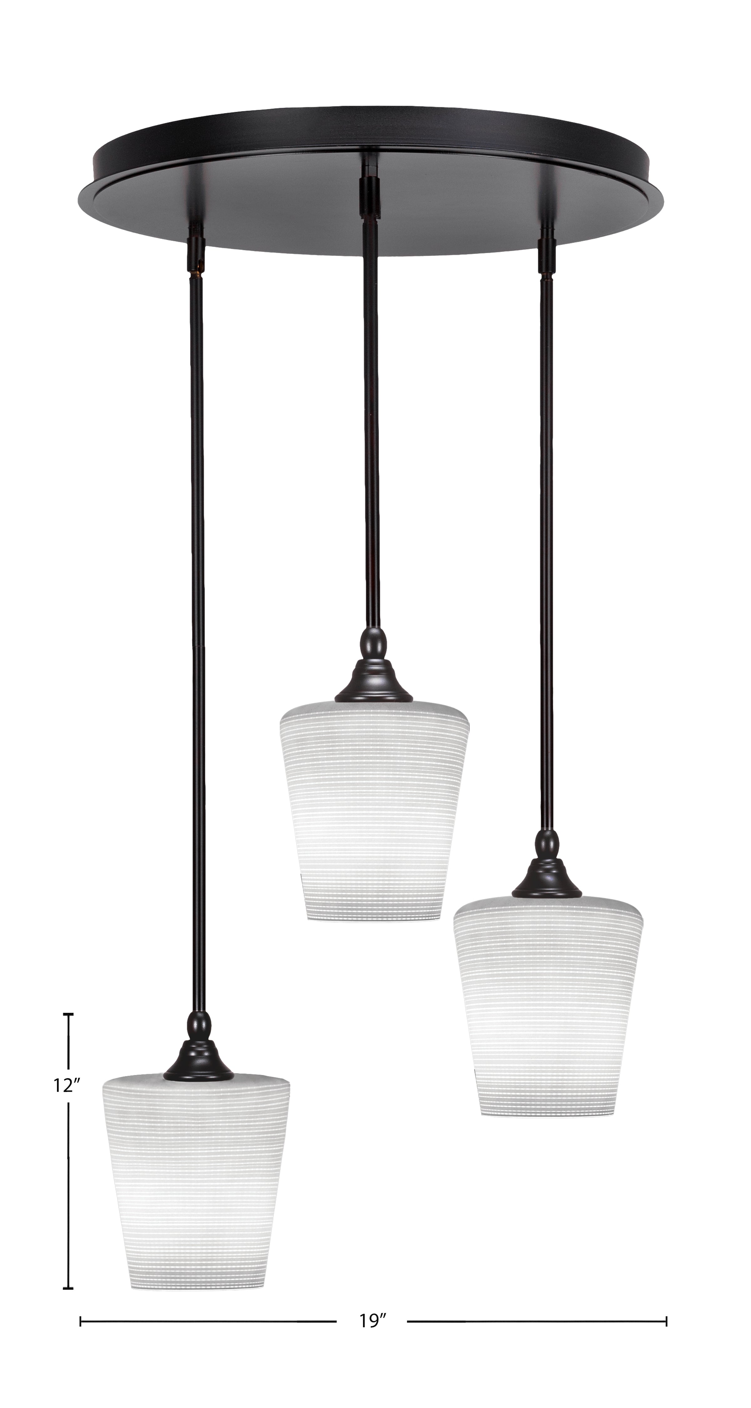 Empire Three Light Pendalier in Espresso with 6" White Matrix Shade
