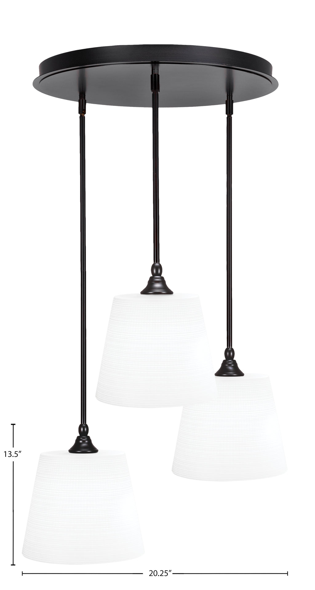 Empire Three Light Pendalier in Espresso with 10" White Matrix Shade