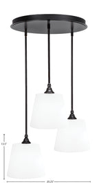 Empire Three Light Pendalier in Espresso with 10" White Matrix Shade