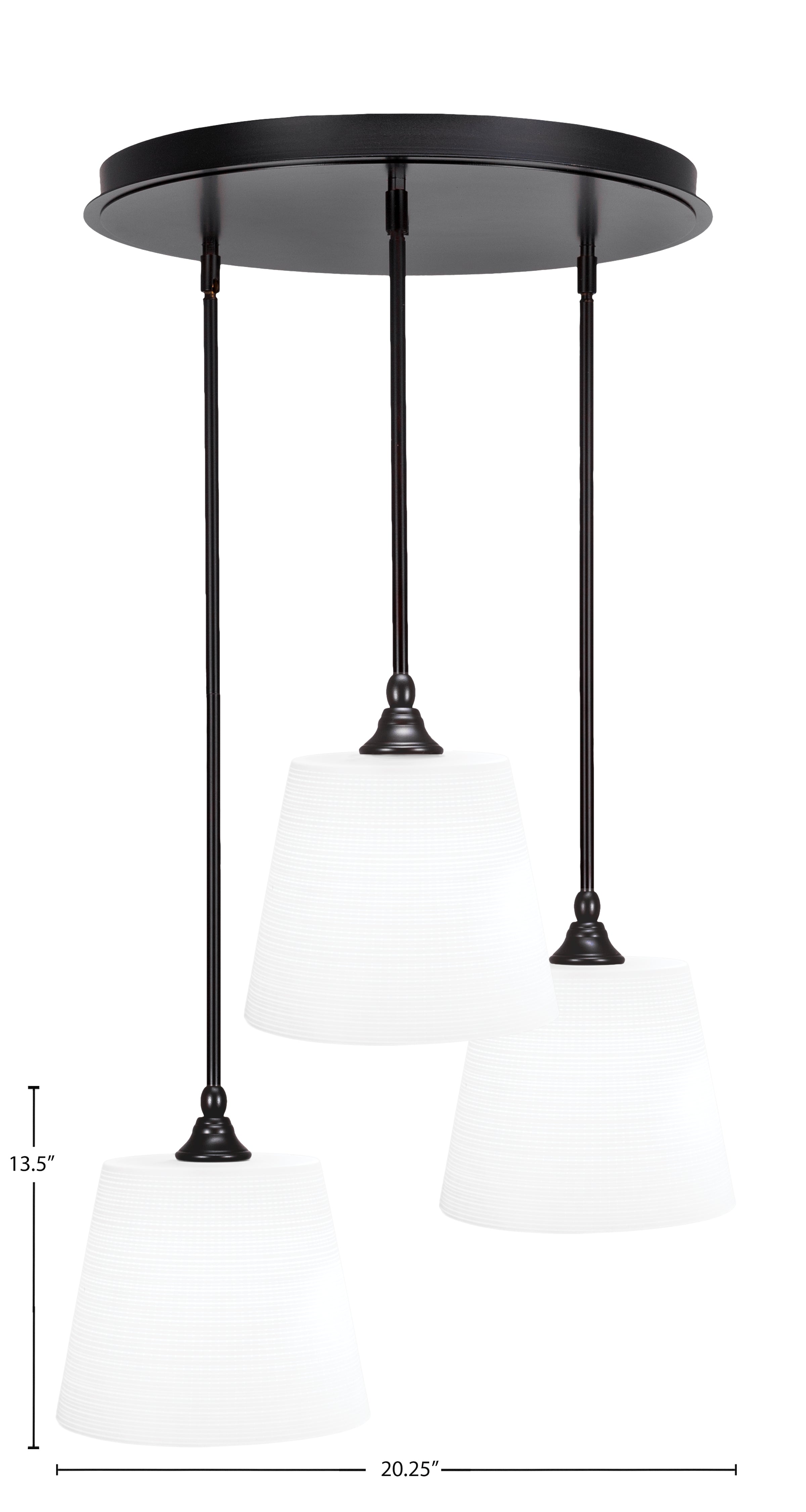 Empire Three Light Pendalier in Espresso with 10" White Matrix Shade