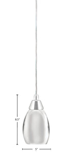 Any One Light Mini Pendant in Chrome with 5" Chrome Oval Metal Shade Shade